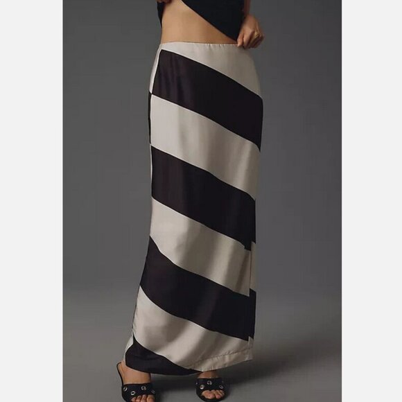 Anthropologie Maeve Column Maxi Skirt Black Striped Size XS NWT - Picture 5 of 5